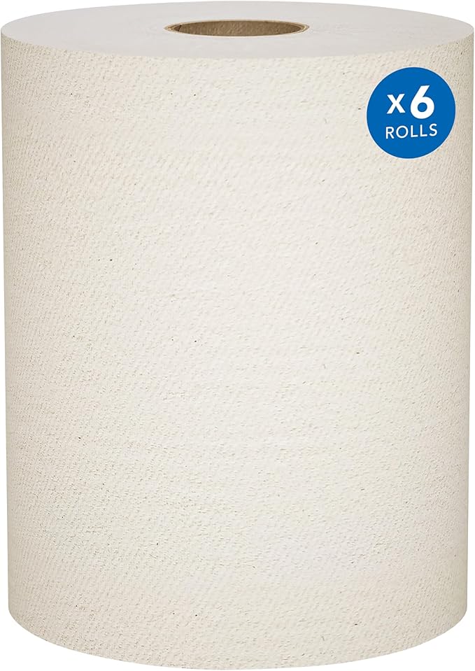 Scott Professional Universal 100% Recycled Fiber Hard Roll Paper Towels, Bulk (56758), Hardwound 1.5' Core, Absorbency Pockets, Compressed, Brown (6 Rolls at 800' Each, 4,800'/Case)