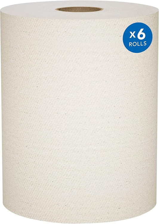Scott Professional Universal 100% Recycled Fiber Hard Roll Paper Towels, Bulk (56758), Hardwound 1.5' Core, Absorbency Pockets, Compressed, Brown (6 Rolls at 800' Each, 4,800'/Case)
