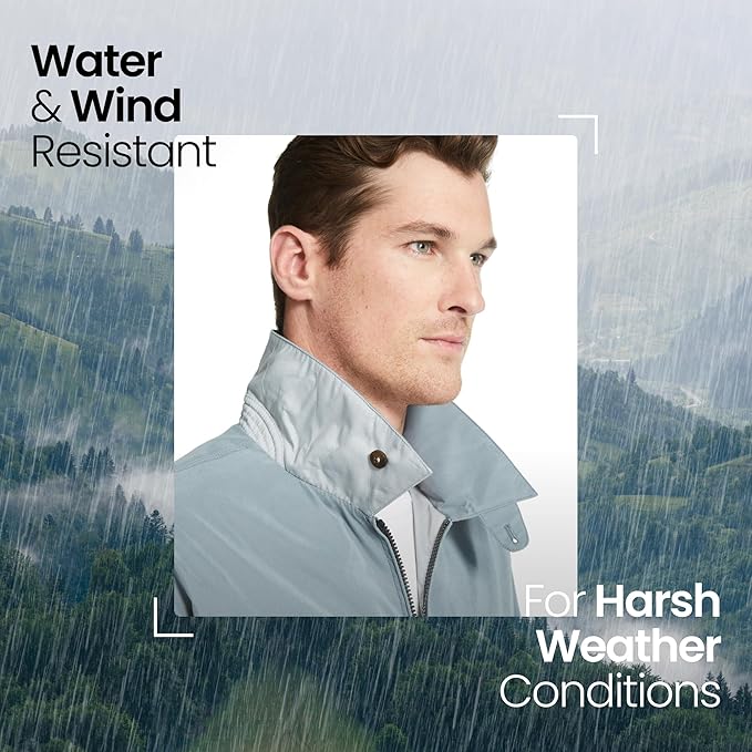 Weatherproof Men's Golf Jacket - Lightweight Windbreaker, Water-Resistant Microfiber Shell, Perfect for Golf & Casual Wear