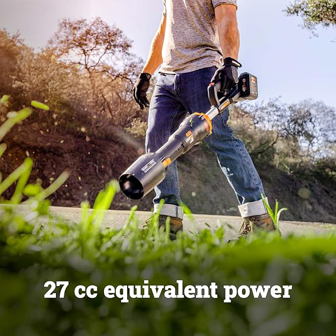 WORX Nitro WG585.9 40V Cordless Leaf Blower, Electric Blower with 620CFM & 165MPH, Blowers for Lawn Care with Brushless Motor & 3 Speed Control, 2 Batteries & Charger Not Included