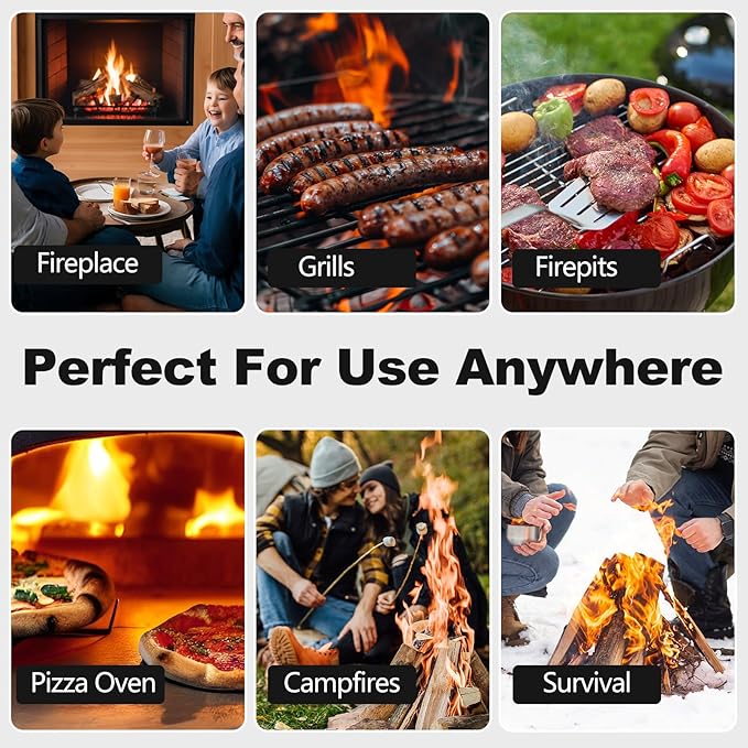 110 Pcs Fire Starter - Natural Fire Starters for Fireplace, Pellet Stove, Campfires, BBQ, Pizza Oven, Camping, Fire Pit &Chimney, Smoker, Fire Starters for Grill, Charcoal Starter