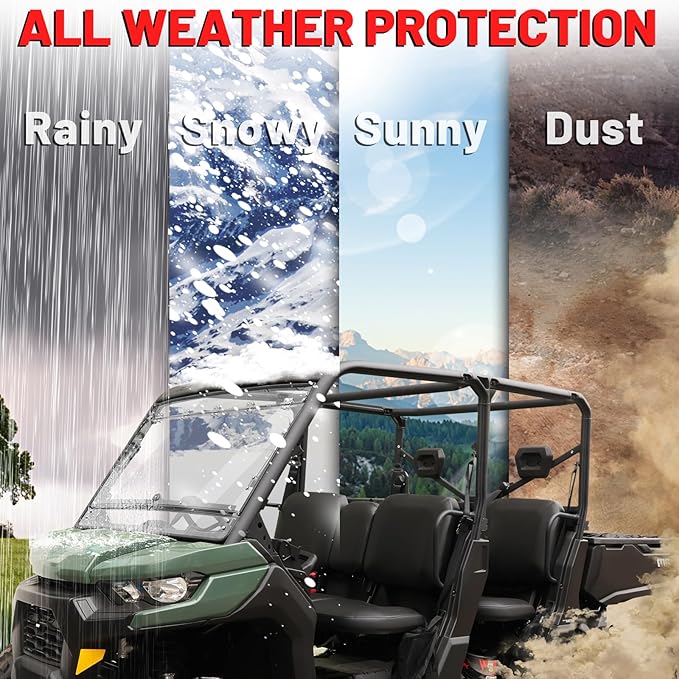 StarknightMT Flip Windshield Compatible With Can-Am Defender 2016-2025, Scratch-Resistant UTV Front Full Windshield Accessories For Defender HD5 HD8 HD10 Max