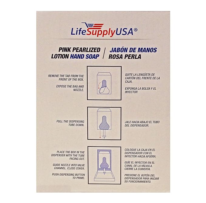 LifeSupplyUSA Case of 1 Pink Pearlized Liquid Lotion Hand Wash Soap 800ml Dispenser - Refill Pouch Bags