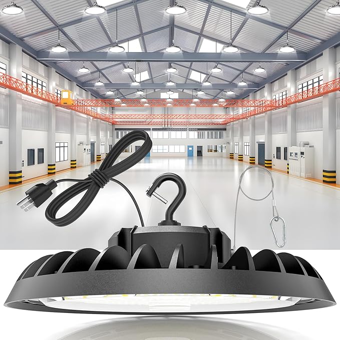 VOLISUN 1 Pack UFO Led High Bay Light 30,000LM, 200W, 5000K Daylight, 100-277V High Bay Led Shop Light, ETL Listed Commercial Bay Lighting for Garage Workshop Barn Factory Warehouse