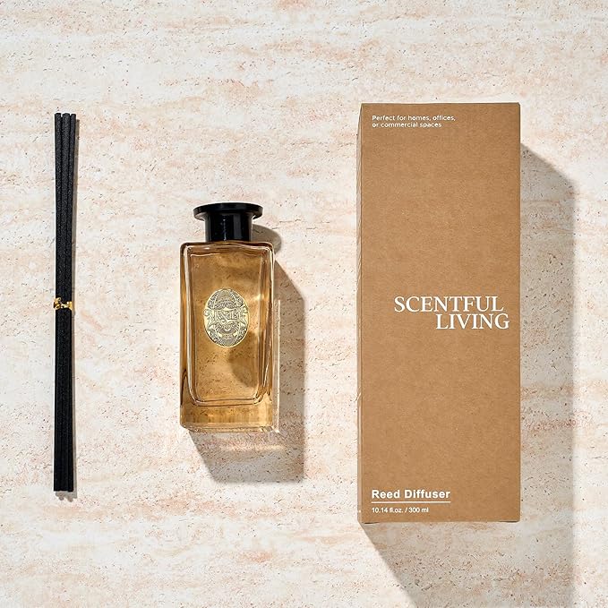 M&SENSE 10.14 oz Large Reed Diffuser Set | Jasmine Garland Scent Oil Diffuser with Sticks | Hotel Collection Non-Toxic Essential Oil |for Bedroom Bathroom Living Room