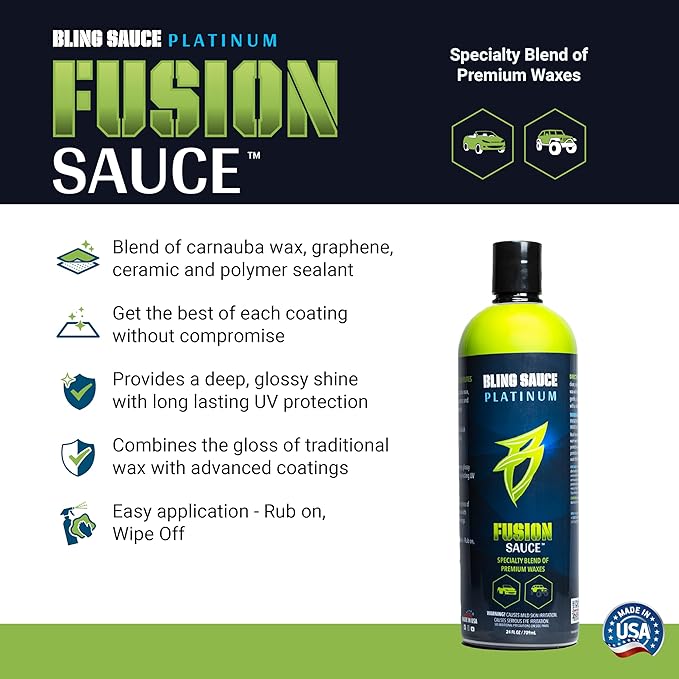 Bling Sauce Platinum Essentials 5-Pack Automotive Cleaning & Detailing Kit with 3 Microfiber Towels and Interior Sponge