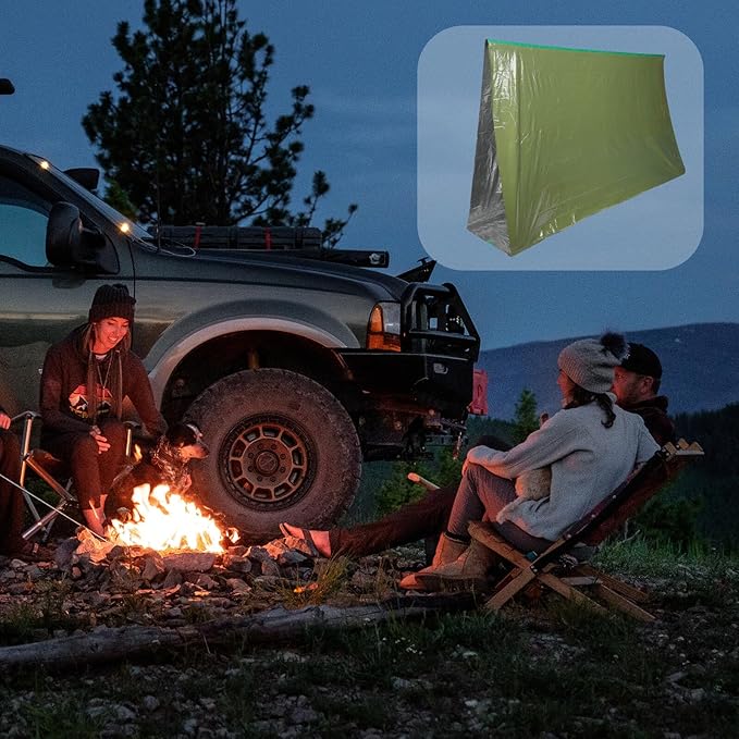 GALPADA Emergency Thermal Survival Blanket Tent Green Multi-use Outdoor Camping Shelter for Hiking and Rescue