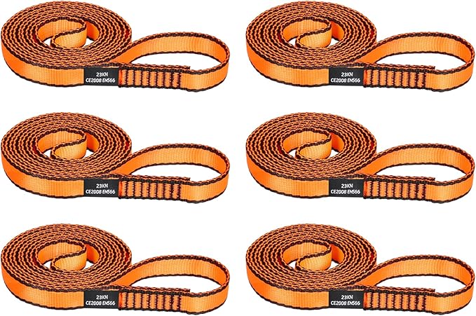 18MM Nylon Climbing Sling Runner - 23KN CE2008/EN566 Certified Outdoor Climbing Webbing for Rock Climbing, Rappelling, Mountaineering, Swing Gear, Outdoor Adventures & Emergency Anchoring