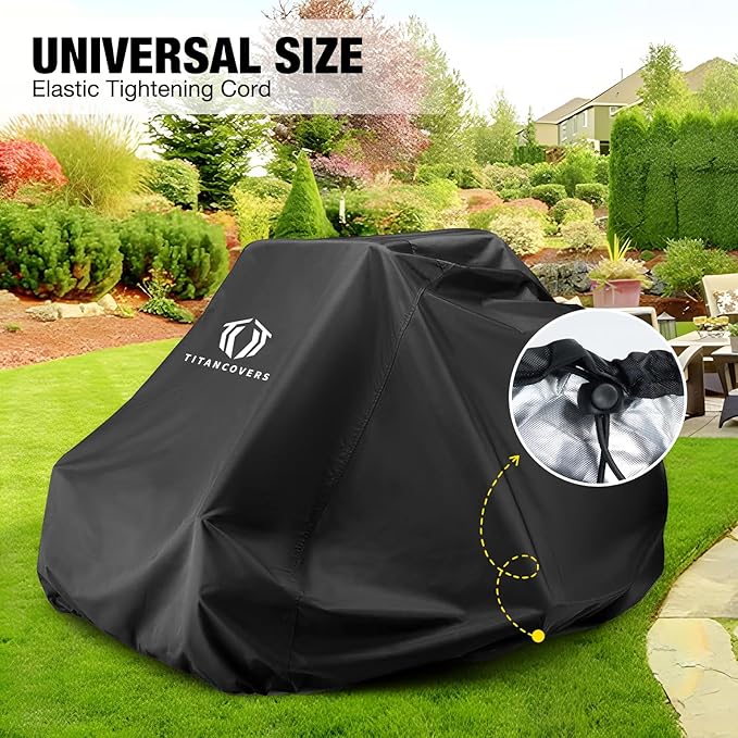 Zero Turn Mower Cover, Waterproof Heavy Duty 600D Polyester Oxford Lawnmower Cover, Universal Fit Covers for Zero-Turn Lawn Mower