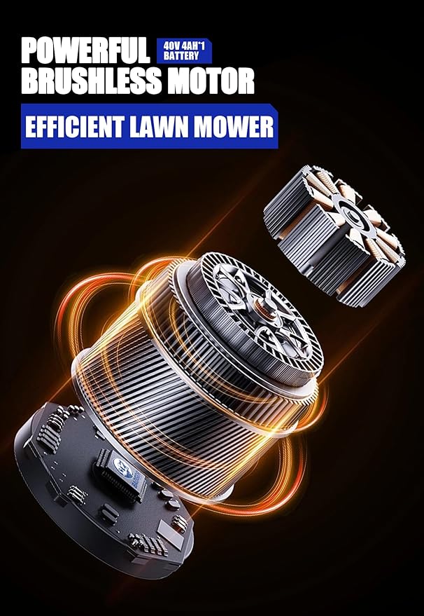 Wild Badger Power 40V 18″ Cordless Lawn Mower Brushless , 3,767 sq ft/0.087 ac, 1×4.0Ah Battery & Fast Charger, 5-Position Height ,for Small-to-Medium Lawns