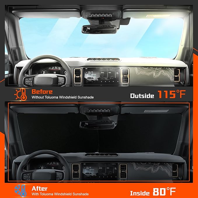 Custom Fit Windshield Sun Shade for H-yundai Palisade 2020-2025 - Full Coverage, 210T Reflective Fabric, Double-Layer Design - Blocks 99% UV Rays, Keeps Car Cool, Easy to Install and Store