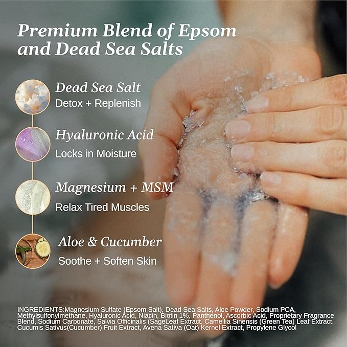 Relax Spa & Bath, Epsom & Dead Sea Salts, Aromatherapy Bath Salts for Hot Tub, Bath, or Spa, Infused with Magnesium, 4 Pack, Escape Therapy