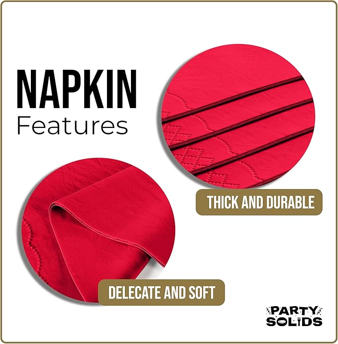 Red Dinner Napkins Disposable 8" x 4" Folded - 40 Pcs 2 Ply Red Napkins Disposable Paper Guest Towels for Bathrooms, Dinners, Everyday Parties & Party Supplies