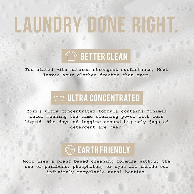 BUNDLE: Cozy Cashmere + Unscented Laundry Detergent Liquid, 100+ Loads, Concentrated, Plant Based, Cruelty & Dye Free, Phosphate & Paraben Free, 2 Pack - 32 oz Recyclable Bottles