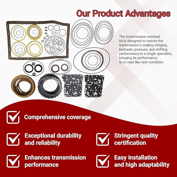 A750E A750F Transmission Master Rebuild Kit Compatible with 4Runner 4.0/4.7L 2003-2008, Tundra 4.0/4.6/4.7/5.7L 2005-2014 Direct Rebuild Overhaul Kit Replacement OE Number T17300A T17302A