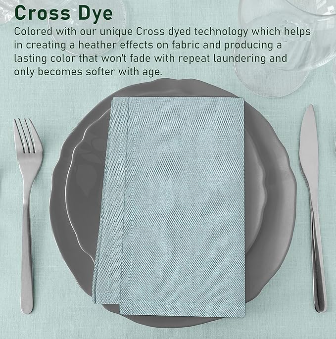 Ruvanti Cloth Napkins Set of 6, 18x18 Reusable Napkins Cloth Washable, Soft & Durable Table Napkin, Poly Cotton Fabric Dinner Napkins for Parties, Christmas, Thanksgiving, Weddings - Baby Blue