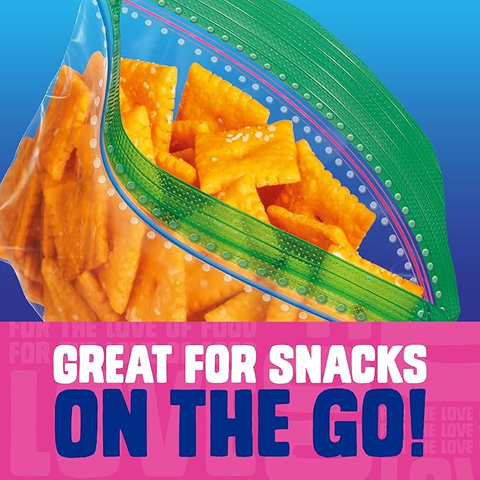 Ziploc Snack Bags for On the Go Freshness, Grip 'n Seal Technology for Easier Grip, Open, and Close, 280 Count (Pack of 9)