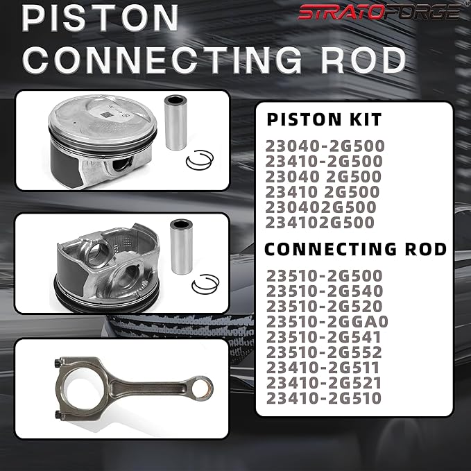 G4KJ 2.4 Engine Rebuild Overhaul Kit With Crankshaft & Piston & Connecting Rods Fit For Hyundai Tucson Sonata Santa Fe Kia Sorento Optima Sportage 2.4L 2011-2020 Replace# 23111-2G200 23510-2G500