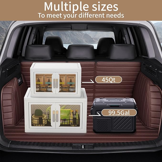 Large Clear Stackable Storage Bins with Lids, Foldable Storage Cabinet for Closet Organizers and Storage, Plastic Storage Box with Wheels 180 QT