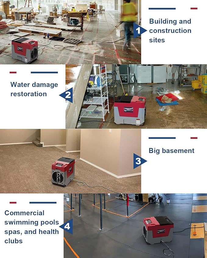 ALORAIR 180 PPD Commercial Dehumidifier Smart APP Control, 28 Gallons Industrial Dehumidifier for Home, Basements, Garages, Crawl Space, Water Damage Restoration, Storm LGR 850X