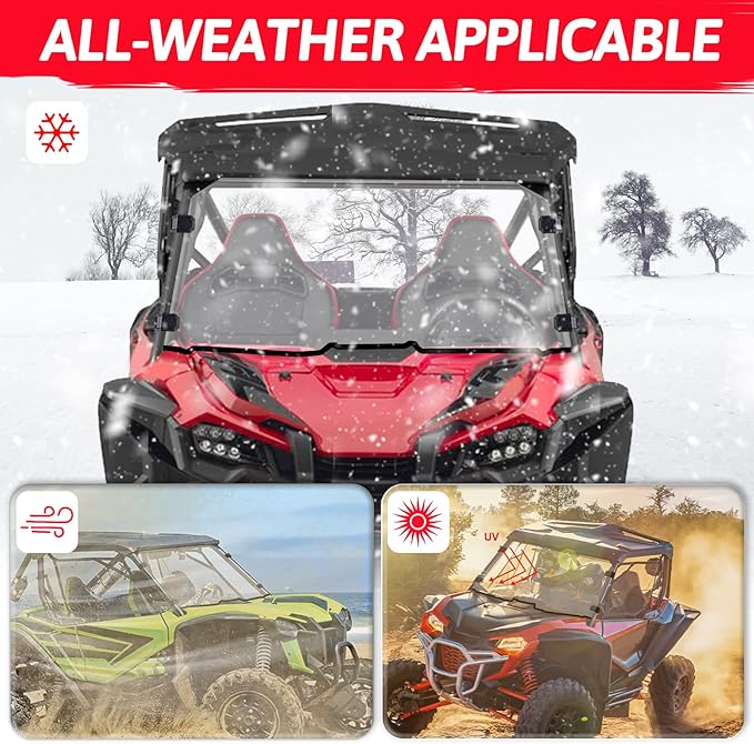 StarknightMT Talon 1000 Windshield (2019-2025), Scratch-Resistant Clear PC Front Windscreen Compatible with Talon 1000X/1000R/1000X4 UTV Accessories