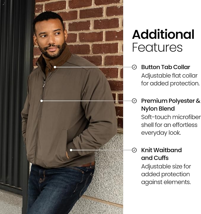 Weatherproof Men's Golf Jacket - Lightweight Windbreaker, Water-Resistant Microfiber Shell, Perfect for Golf & Casual Wear