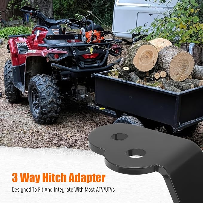 Chelhead UTV ATV Trailer Hitch, 3 Way Hitch Adapter 3500lbs for ATV UTV, 3" Drop/Rise, Fixed Reciever (3 Way Hitch Adapter)