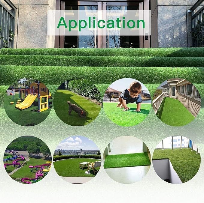 Petgrow Artificial Grass Rug 6.5 FT x10 FT(65 Square FT), Realistic Indoor Outdoor Garden Lawn Landscape Patio Synthetic Turf Mat- Thick Fake Faux Grass