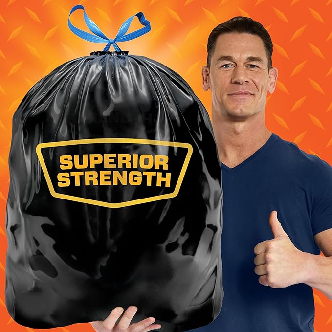 Hefty Strong Extra Large Trash Bags, Black, 33 Gallon, 48 Count