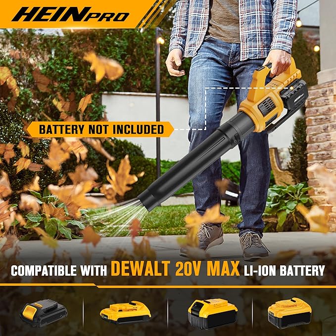Cordless Leaf Blower Compatible with Dewalt 20V Max Battery 400CFM Electric Leaf Blower Cordless, Variable Speed, Turbo Mode, Leaf blowers Battery Powered for Lawn Care, Yard(Tool Only)