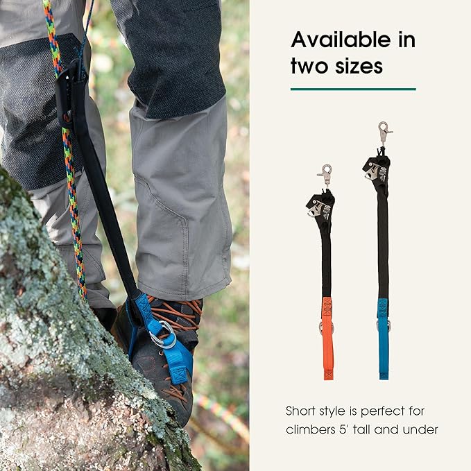 Weaver Arborist Nylon Foot Ascender Tree Climbing Sling, Short, HAAS Velox Rope Ascender System, Zero Setup, Durable Arborist Gear (Black/Orange)