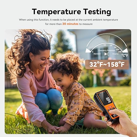 4 in 1 Emf Meter Emf Detector: Electric Field, Radio Frequency Field, Temperature,Magnetic Field Strength Meter, Rechargeable Radiation Detector for 5g Cell Tower,WiFi Signal and Ghost Hunting