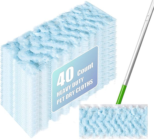 40-Count Disposable Dry Sweeping Cloths for Swiffer Sweeper – Thicker & More Absorbent