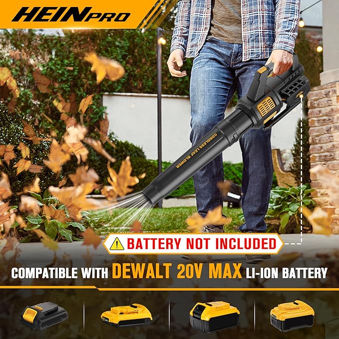 Cordless Leaf Blower Compatible with Dewalt 20V Max Battery 400CFM Electric Leaf Blower Cordless, Variable Speed, Turbo Mode, Battery Powered Leaf Blowers for Lawn Care, Yard(Tool Only)