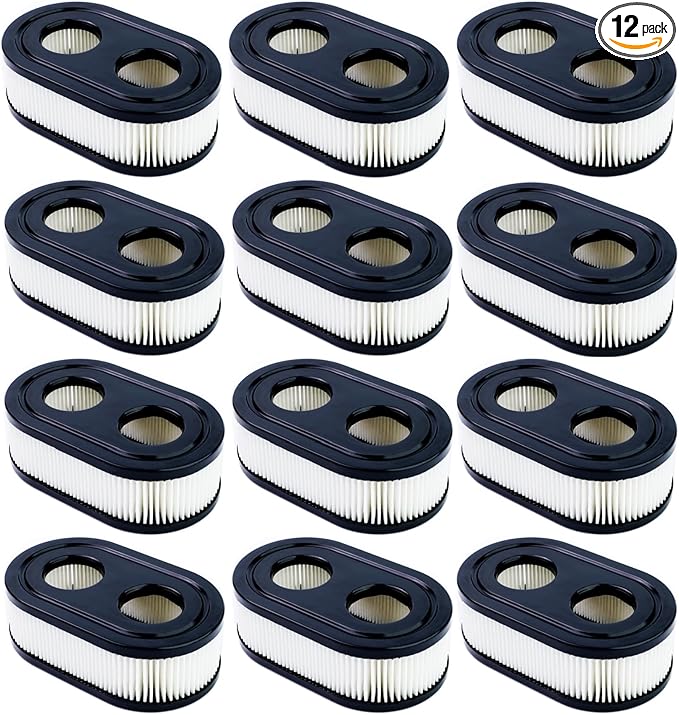 593260 Lawn Mower Air Filter, 798452 334404 Air Cleaner Replacement Filter Fit for 4247 5432 5432k 09P00 09P702 550E 500EX 550EX 625 Series Engine, Compatible with Troy Bilt TB110 TB200 TB230 (12PCS)