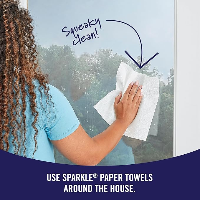 Sparkle Tear-A-Square Paper Towels, 6 Double Rolls : 12 Regular Rolls (3 Packs of 2)