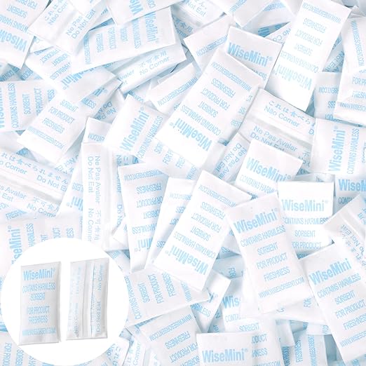 0.5 Gram 1500 Pack Silica Gel Packs, Dessicant Packets, Moisture Absorbers for Food Storage, Food Grade Desiccant Dehumidifiers, WiseMini