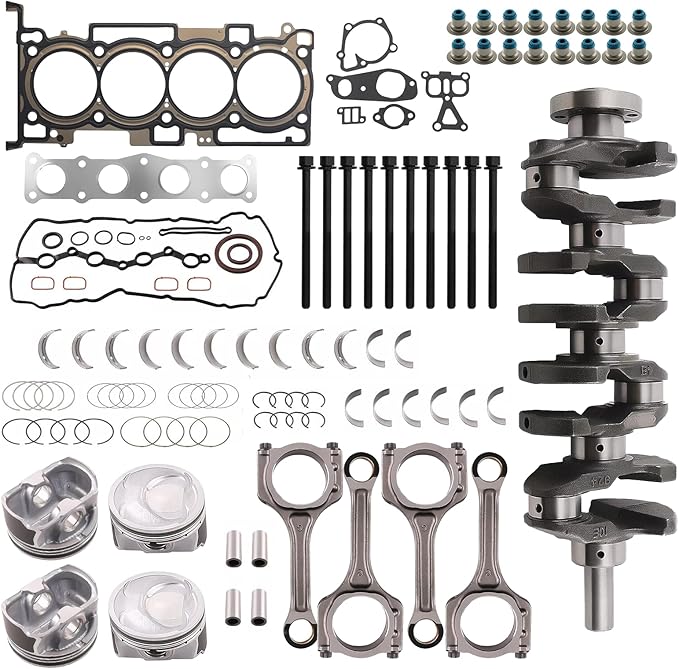 G4KJ 2.4L Engine Rebuild Overhaul Kit Crankshaft & Con Rods & Bearings Set & Head Gasket Set Fit For Hyundai Sonata Santa Fe Sport Tucson, Fit For Kia Sportage Optima Sorento 2.4 2011-2020