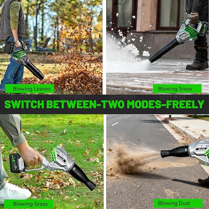 Leaf Blower Cordless, 950,000 RPM,Turbo Fan 810CFM,4-Speed Mode Portable Lightweight Grass Blower with Battery and Charger,180° Rotatable 2-in-1 Handheld Blower,Lawn Care/Yard/Car/Patio