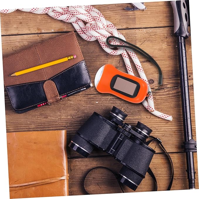 Hand Crank Solar Flashlight Portable Rechargeable LED Torch Dual Power Outdoor Hiking Emergency Light Compact Survival Lamp for Camping and Power Outages Orange