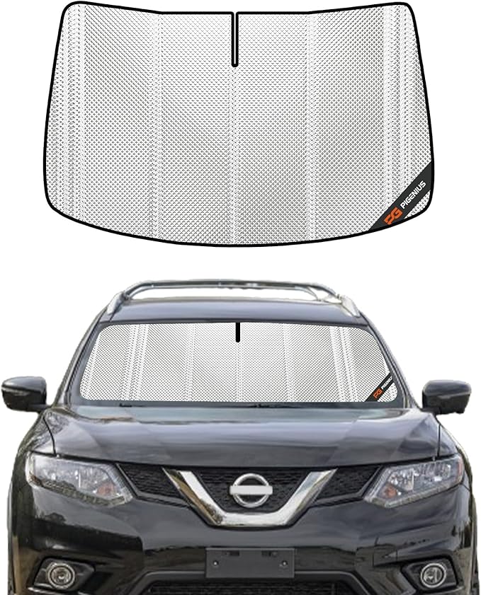 Windshield Sun Shade for Nissan Rogue 2014-2020 Without Rearview Mirror Mounted Camera. Full Coverage Rearview Mirror Shade for Ultimate Protection