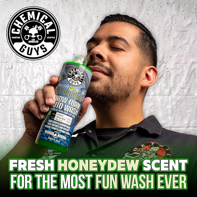 Chemical Guys Car Wash Soap for Foam Cannon or Bucket, Honeydew Snow Foam Car Wash Soap for Trucks, Motorcycles, RVs & More, Super Suds, Honeydew Scent - 64 oz (Half Gallon)