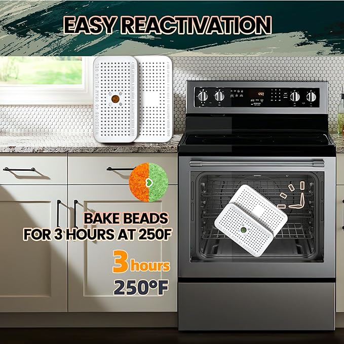 moisture absorbers for storage,40g desiccant caniters and silica gel dehumidifier bags (40 Gram, 2 PACK)