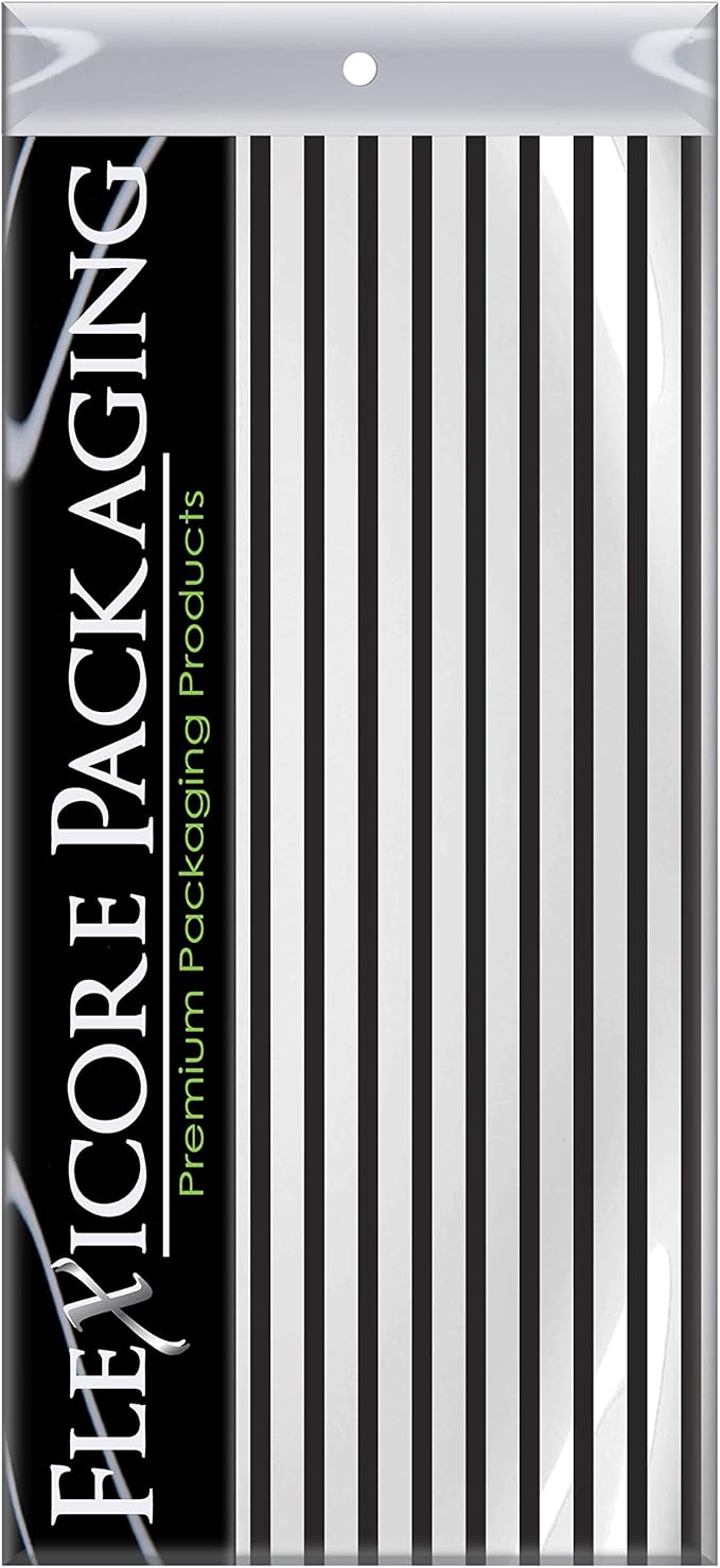 Flexicore Packaging Black Pin Stripe Print Gift Wrap Tissue Paper Size: 15 Inch X 20 Inch | Count: 10 Sheets | Color: Black Pin Stripe