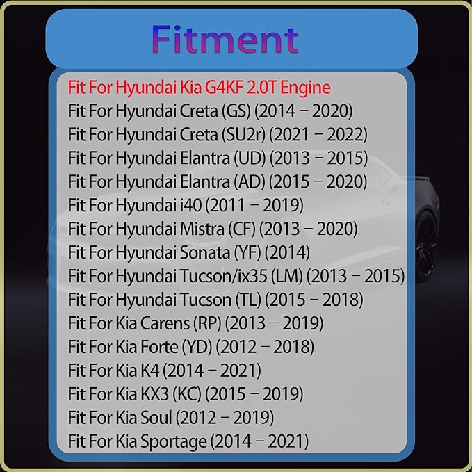 G4KF 2.0 Engine Overhual Rebuild Kit w/Crankshaft Piston Gasket Set Con-Rods Fit For Hyundai Genesis Coupe Creta Elantra Mistra Sonata Tucson Kia Carens Forte K4 KX3 Soul Sportage 2.0T 2011-2022