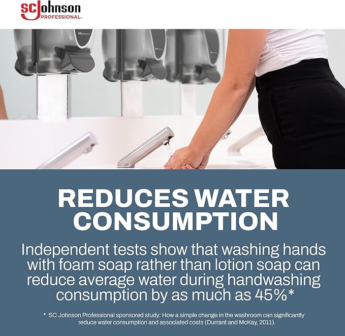 SC Johnson Professional Refresh Clear FOAM, Foam Hand Wash, Foaming Hand Soap, 1 Liter Cartridge, 2 Count, for Professional Use Only