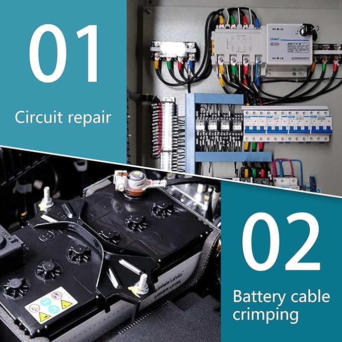 AMZCNC Point Press Hydraulic Crimping Tool Hydraulic Crimper for 8 AWG - 3/0 AWG Copper and Aluminum Cables,Dies-Less Crimping Tool