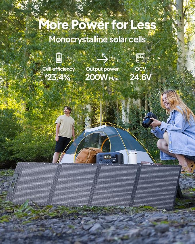 BLUETTI AC200PL Solar Generator with 200W Solar Panel (Ship Separately), 2304Wh LFP Battery Backup, Expandable to 8448Wh, 4 2400W AC Outlets (3600W Power Lifting), TT30 Output for RV, Camping, Outage