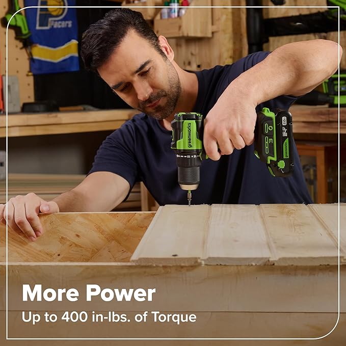 Greenworks 24V Cordless Brushless 8PCs Combo, Drill+Impact Driver+Circular Saw+Recip Saw+Jig Saw+Sander+Flashlight+Oscillating Tool (2) 2.0Ah+4.0Ah Batteries (24,000mAh Power Bank) 65W USB-C Charger
