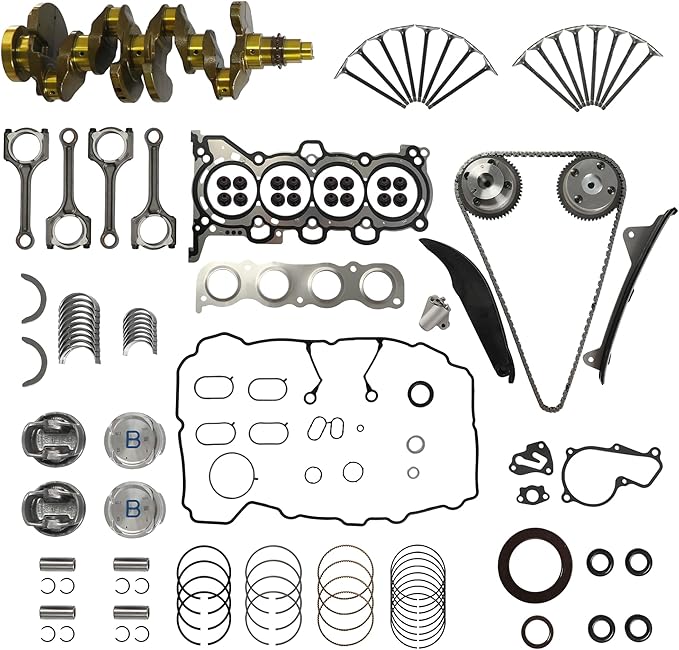 G4NA 2.0L Engine Overhaul Rebuild Kit w/Crankshaft Rods Timing Chain Kit Piston Kit Head Gasket Set Fit For Hyundai Elantra Tucson Kia Soul Forte 2014-2019 2.0L G4NA Engine 23110-2E501 623V6-2EH00